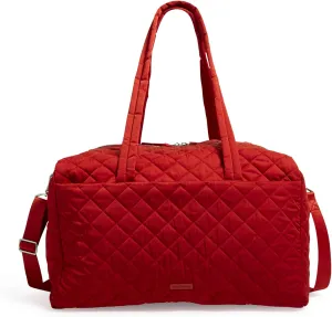 Vera Bradley Women's Performance Twill Large Travel Duffle Bag, Cardinal Red, One Size
