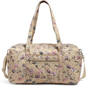 Vera Bradley Women's Performance Twill Medium Travel Duffle Bag, Strawflowers, One Size