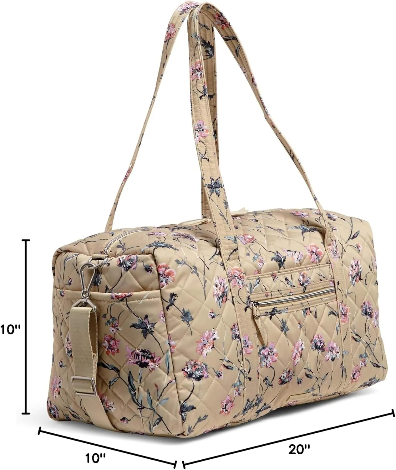 Vera Bradley Women's Performance Twill Medium Travel Duffle Bag, Strawflowers, One Size