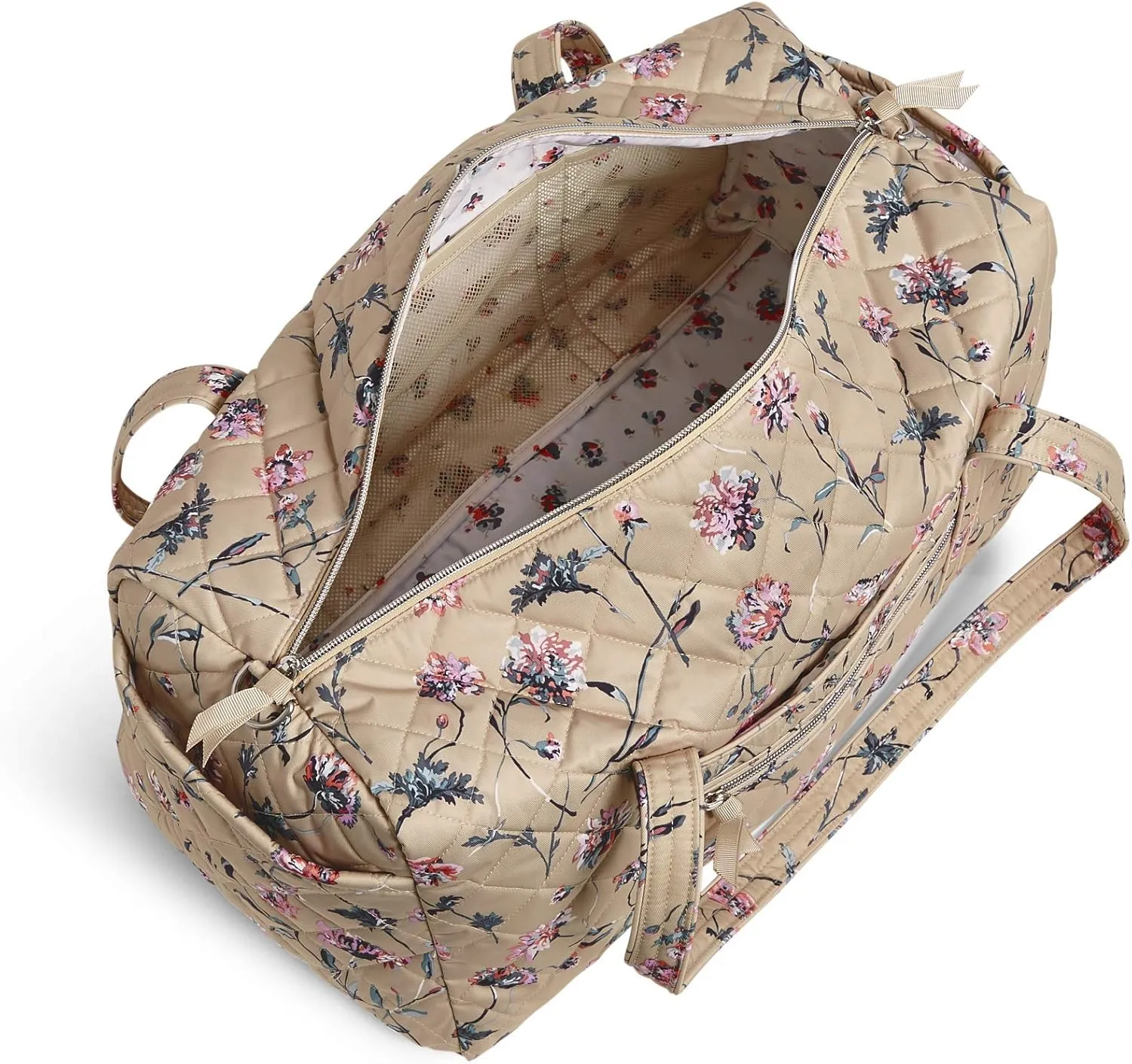 Vera Bradley Women's Performance Twill Medium Travel Duffle Bag, Strawflowers, One Size