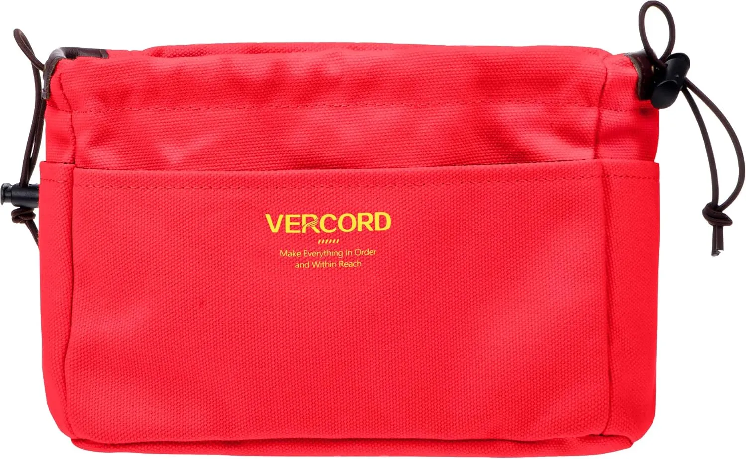 Vercord Canvas Handbag Organizers, Sturdy Purse Insert Organizer Bag in Bag, 10 Pockets Red Small