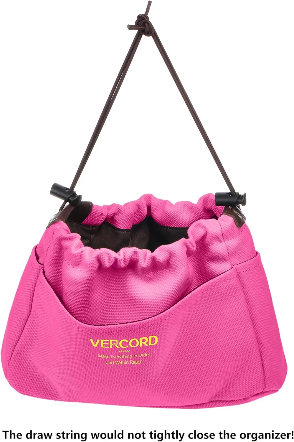 Vercord Canvas Handbag Organizers, Sturdy Purse Insert Organizer Bag in Bag, 10 Pockets Rose Large