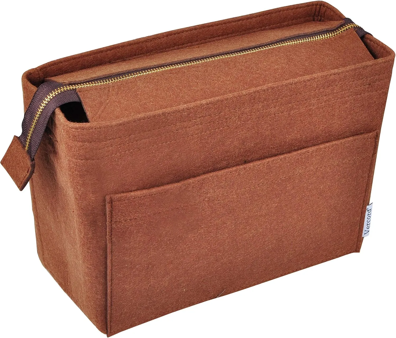 Vercord Felt Zipper Handbag Tote Purse Duffel Backpack Organizer Insert Coffee Small