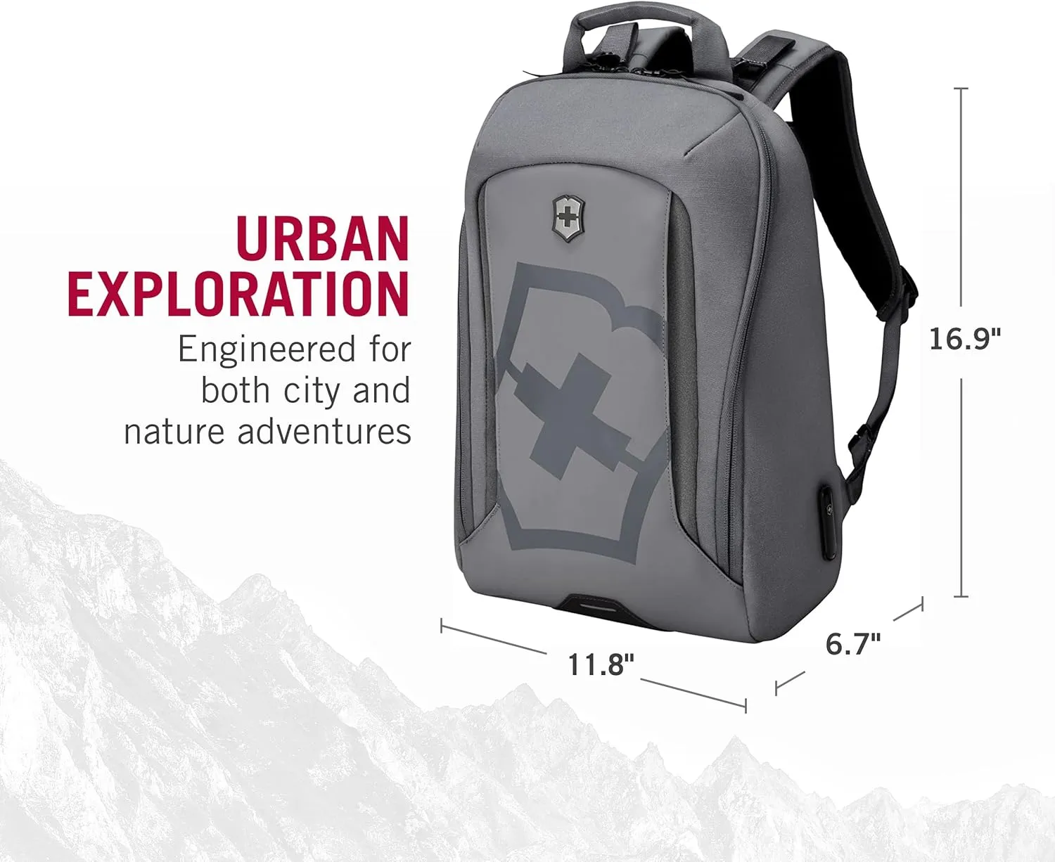 Victorinox Touring 2.0 City Daypack - Professional Laptop Backpack for Business & Outdoor Use - Features Waterproof Pouch - 17 Liters, Light Gray