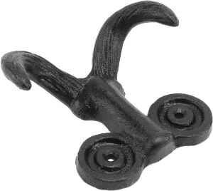 Vintage Beard Shape Iron Wall Mounted Coat Hook Rustic Cast Iron Sundries Hanger for Home Decor for Hats Bags Towels and More Elegant Rural Design