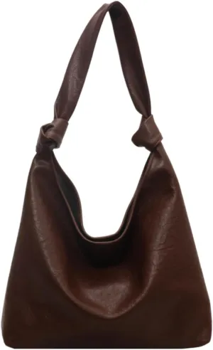Vintage Slouchy Shoulder Hobo Bags for Women Trendy Soft PU Leather Clutch Purse Totes Handbags