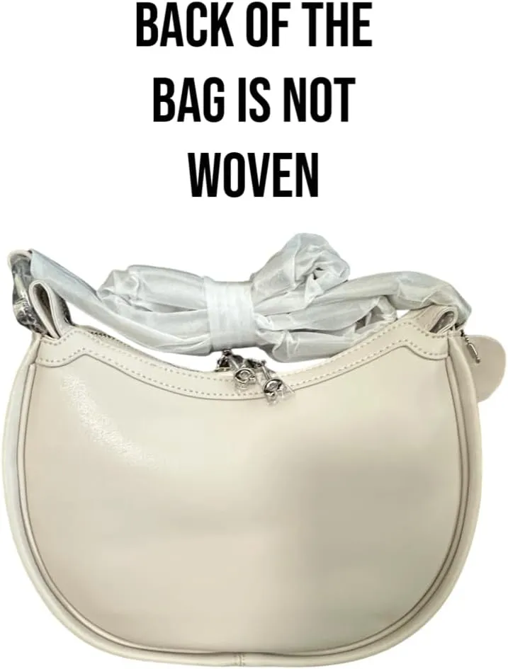Vionli Half Moon Handbags for Women, Soft Leather Bags, Trendy Woven Purse, Shoulder Bag with Adjustable Strap