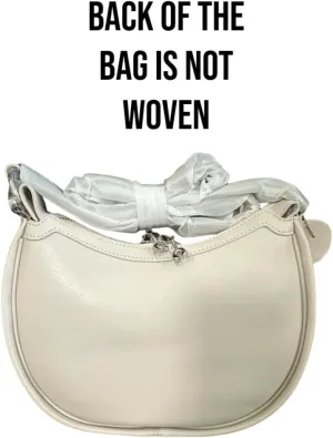 Vionli Half Moon Handbags for Women, Soft Leather Bags, Trendy Woven Purse, Shoulder Bag with Adjustable Strap