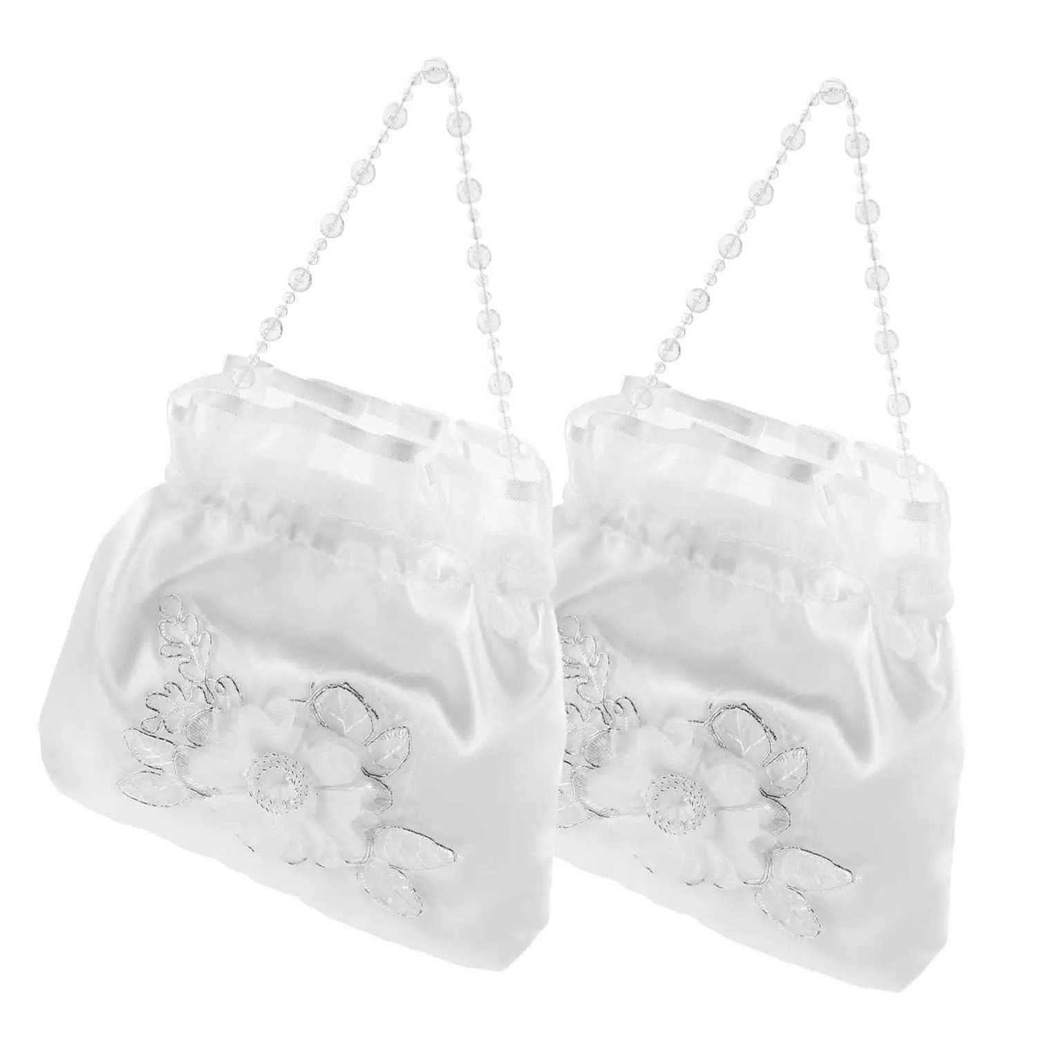 VOSAREA Bride Purses 2pcs Bridal Money Bag Elegant Wedding Day Clutch Purses for Bridesmaids