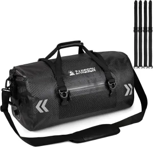 Waterproof Duffel Bag Large Dry Bags Waterproof Motorcycle Dry Bag 40L/66L for Travel Heavy Duty Roll Top with Zippered Pockets & Molle Loops Durable Straps and Handles for Kayaking Camping Boating