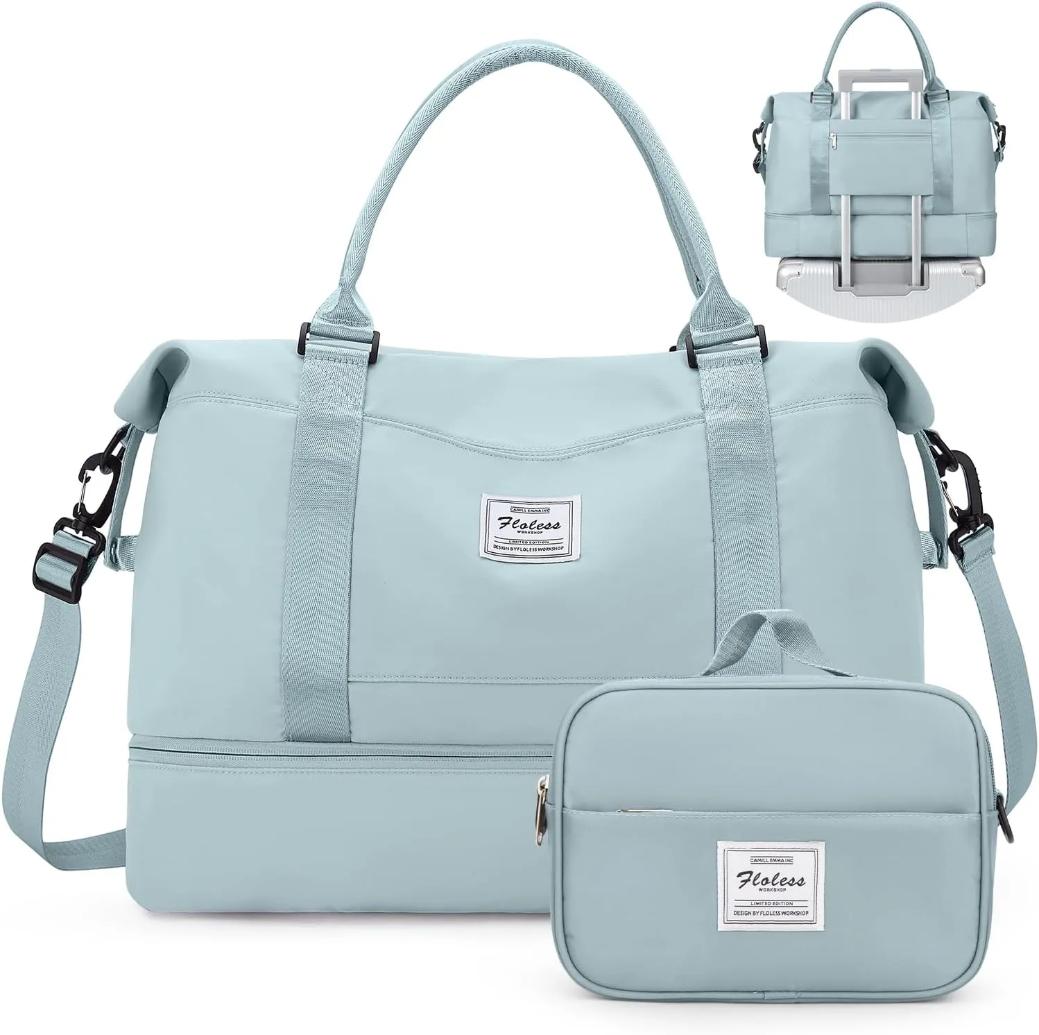 Weekender Bags for Women,Personal Item Travel Bag with Shoes Compartment,Overnight Travel Duffel Bag with Toiletry Bag