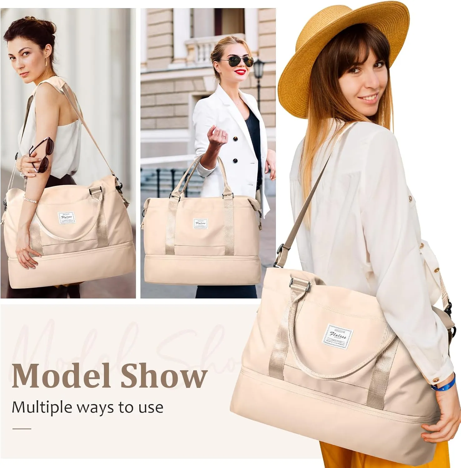 Weekender Bags for Women,Personal Item Travel Bag with Shoes Compartment,Overnight Travel Duffel Bag with Toiletry Bag