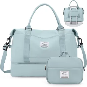 Weekender Bags for Women,Personal Item Travel Bag with Shoes Compartment,Overnight Travel Duffel Bag with Toiletry Bag