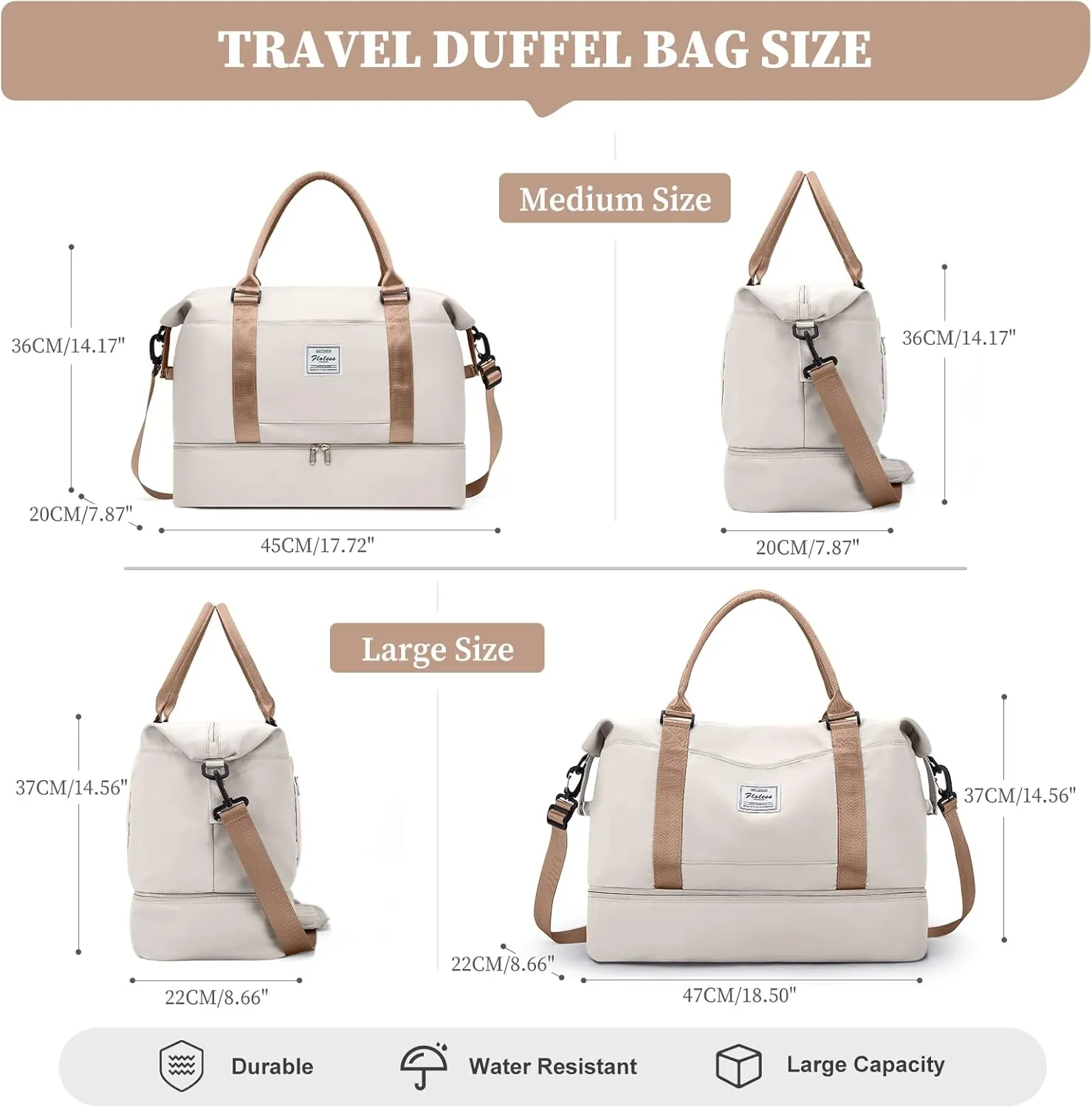 Weekender Bags for Women,Personal Item Travel Bag with Shoes Compartment,Overnight Travel Duffel Bag with Toiletry Bag,Medium
