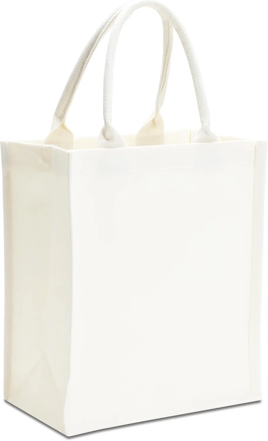 White Canvas Tote Bags - 12"x6"x10" Bulk Reusable Totes for Travel, Crafts, Work, Beach