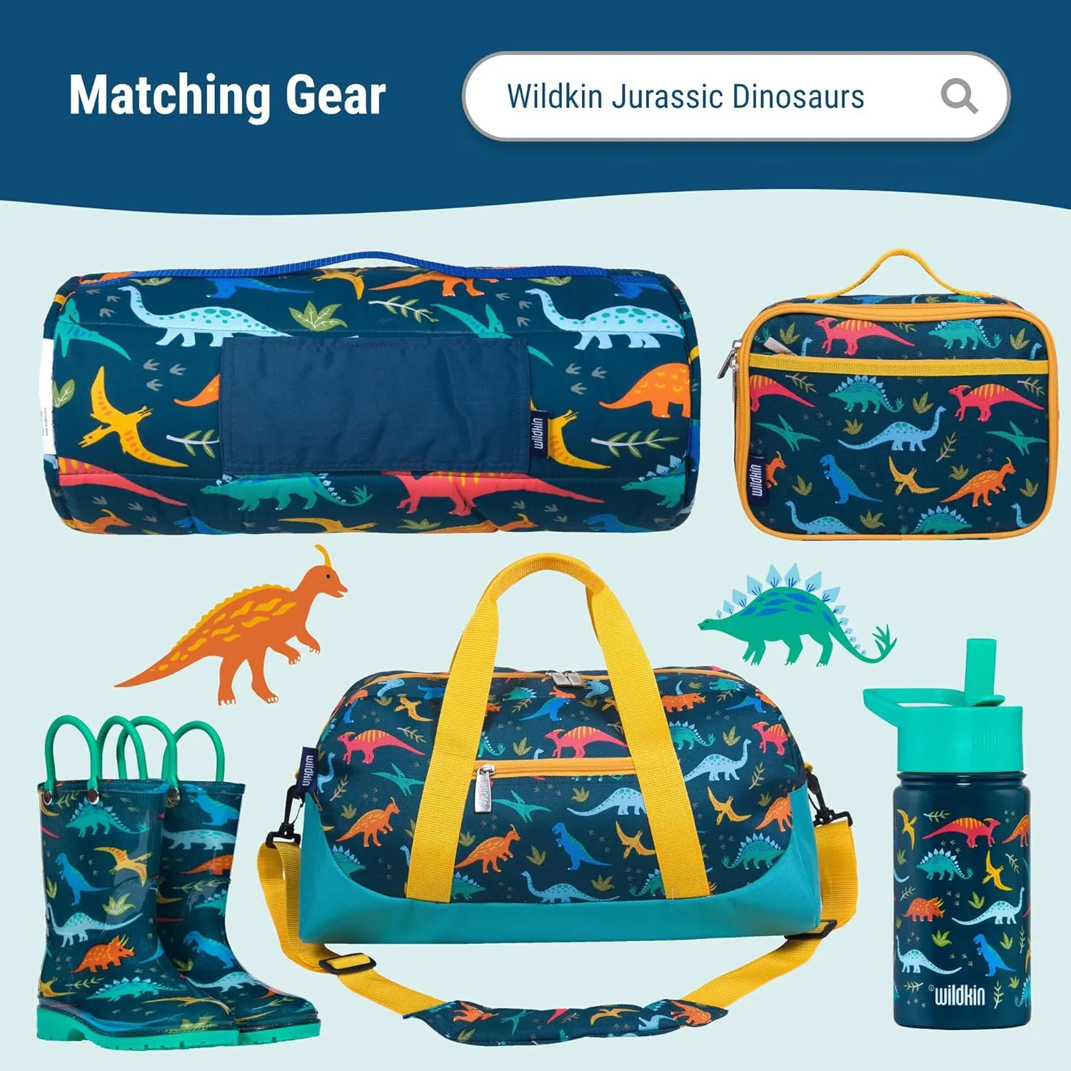 Wildkin 15-inch Kids Backpack – Durable, Padded, Adjustable for School & Travel - Jurassic Dinosaurs
