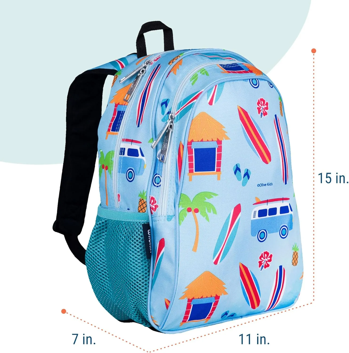 Wildkin 15-inch Kids Backpack – Durable, Padded, Adjustable for School & Travel - Surf Shack
