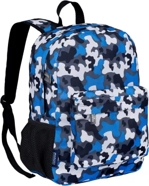 Wildkin 16-inch Kids Backpack – Durable, Padded & Spacious School Bag for Boys & Girls - Blue Camo
