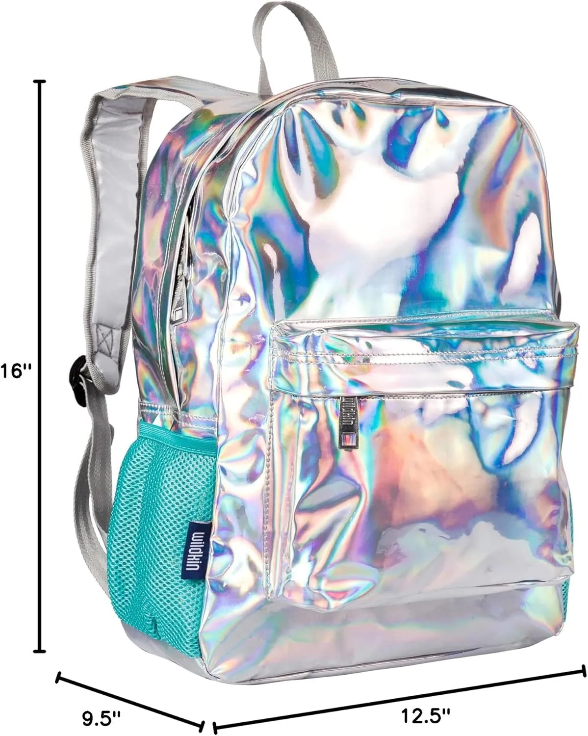 Wildkin 16-inch Kids Backpack – Durable, Padded & Spacious School Bag for Boys & Girls (Holographic)