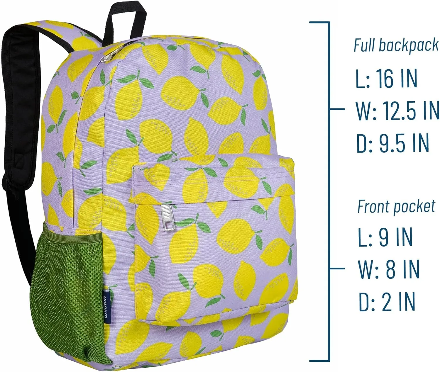Wildkin 16-inch Kids Backpack – Durable, Padded & Spacious School Bag for Boys & Girls (Lilac Lemonade)