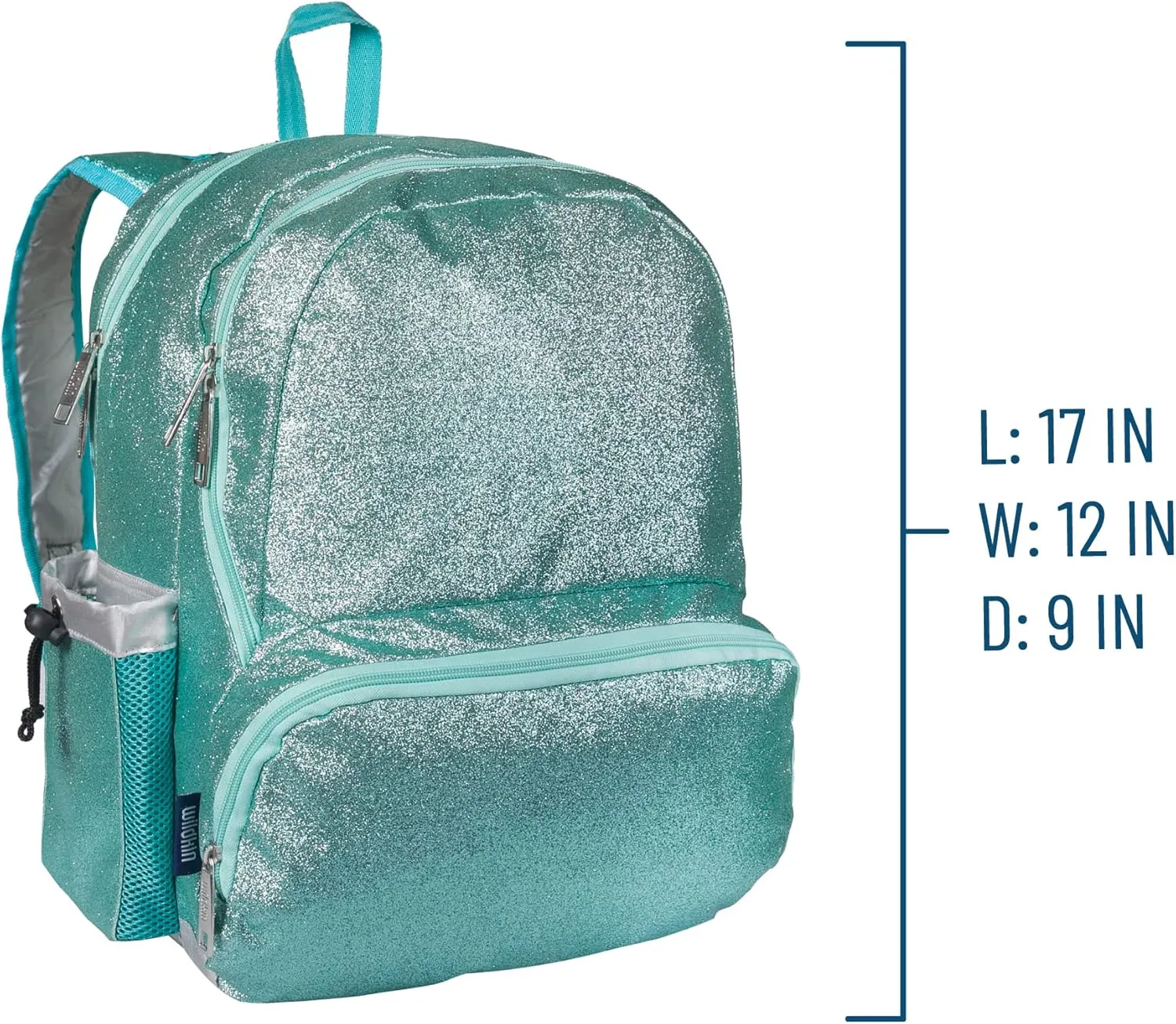 Wildkin 17-inch Kids Backpack – Durable, Lightweight School Bag for Boys & Girls - Blue Glitter