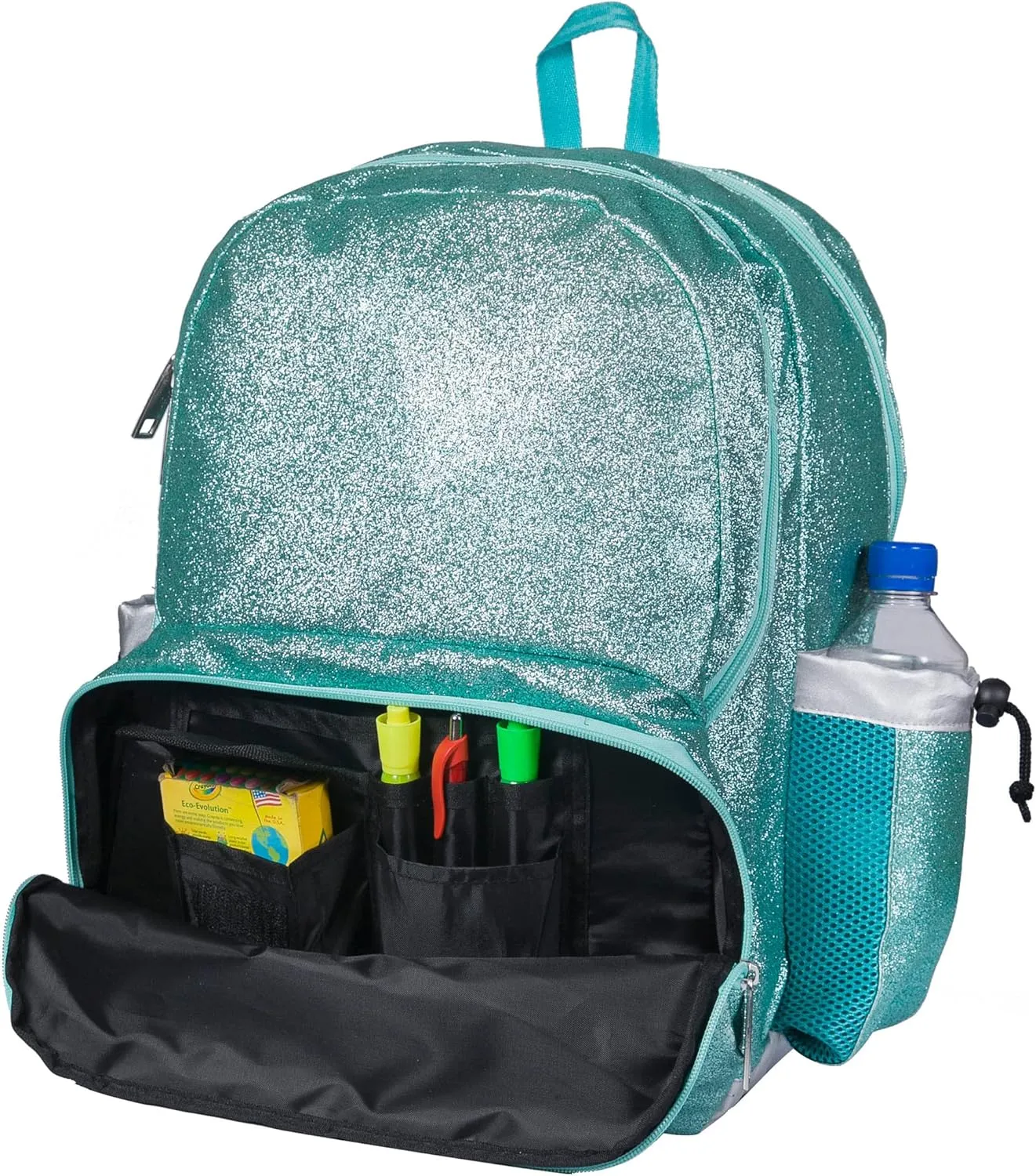 Wildkin 17-inch Kids Backpack – Durable, Lightweight School Bag for Boys & Girls - Blue Glitter