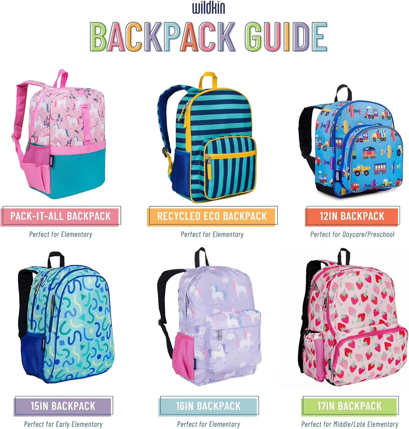 Wildkin 17-inch Kids Backpack – Durable, Lightweight School Bag for Boys & Girls - Orange Shimmer