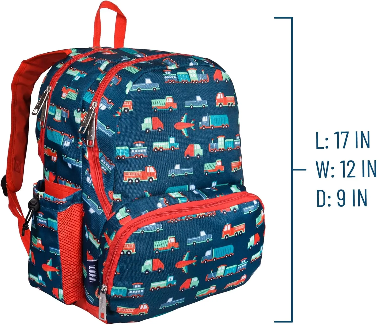Wildkin 17-inch Kids Backpack – Durable, Lightweight School Bag for Boys & Girls - Transportation