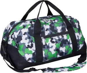 Wildkin Kids Overnighter Duffel Bag – Carry-On Size, Ideal for School & Sleepovers – Green Camo