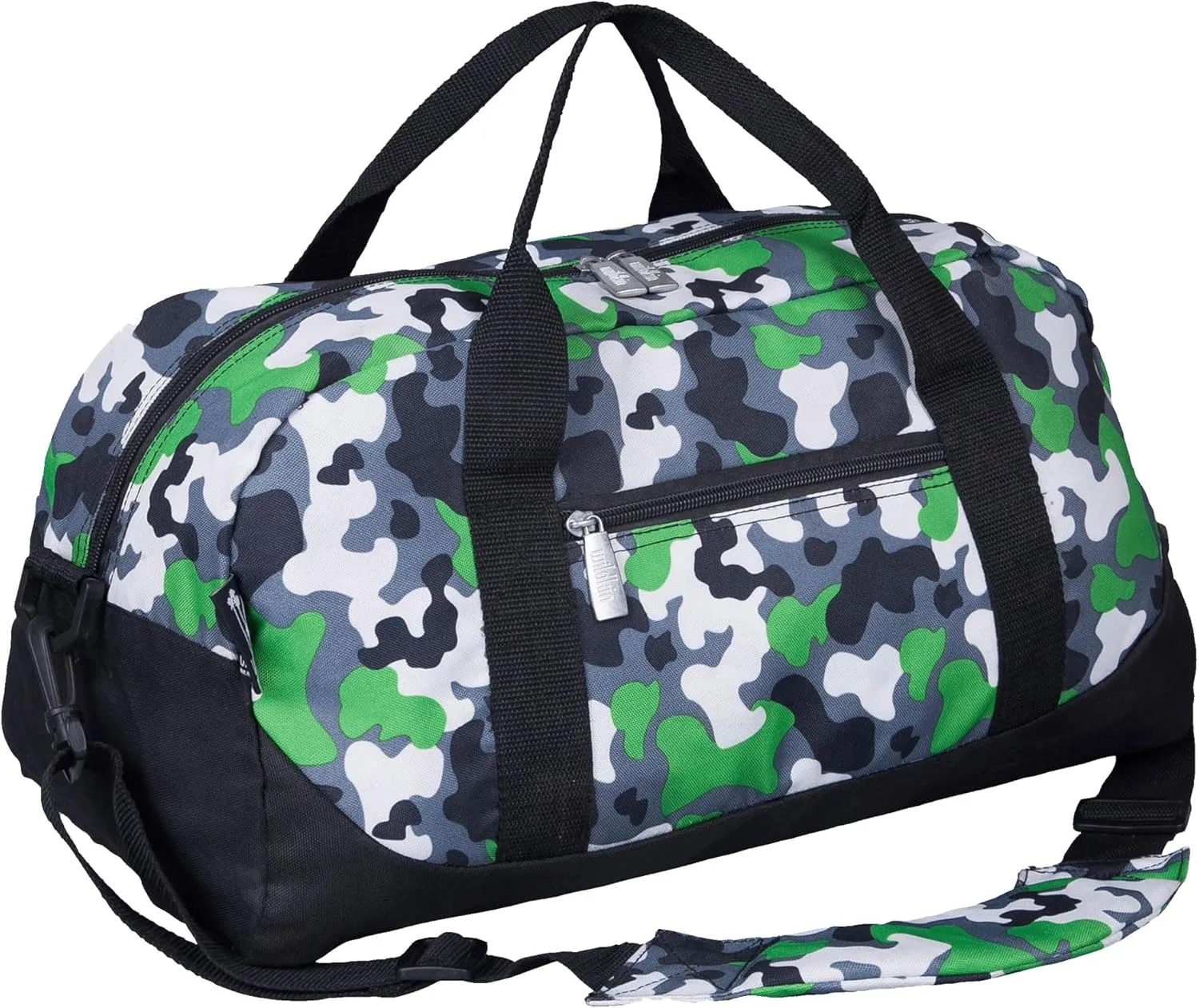 Wildkin Kids Overnighter Duffel Bag – Carry-On Size, Ideal for School & Sleepovers – Green Camo