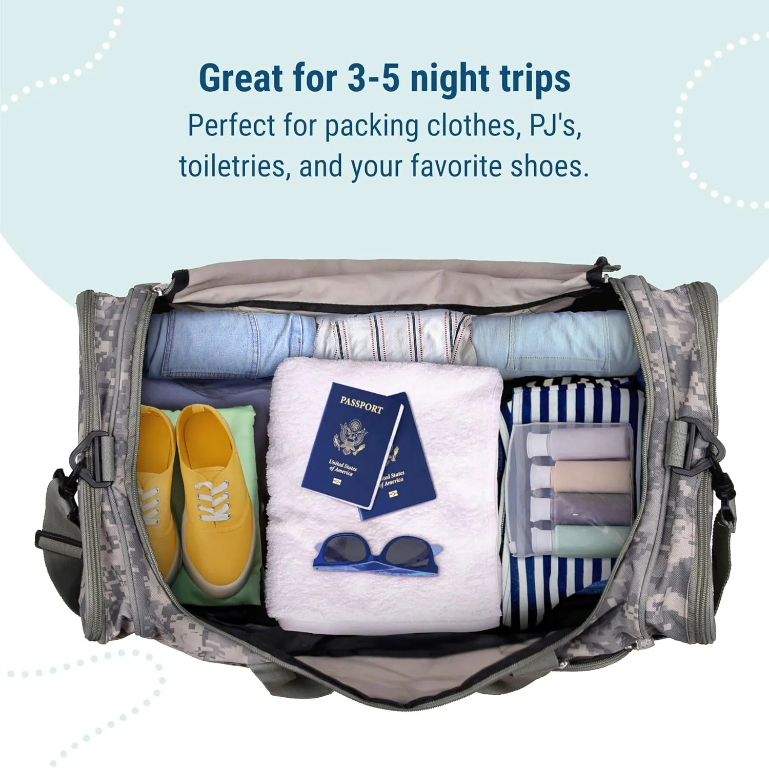 Wildkin Kids Weekender Duffel Bag – Carry-On Size for School, Travel, & Sleepovers