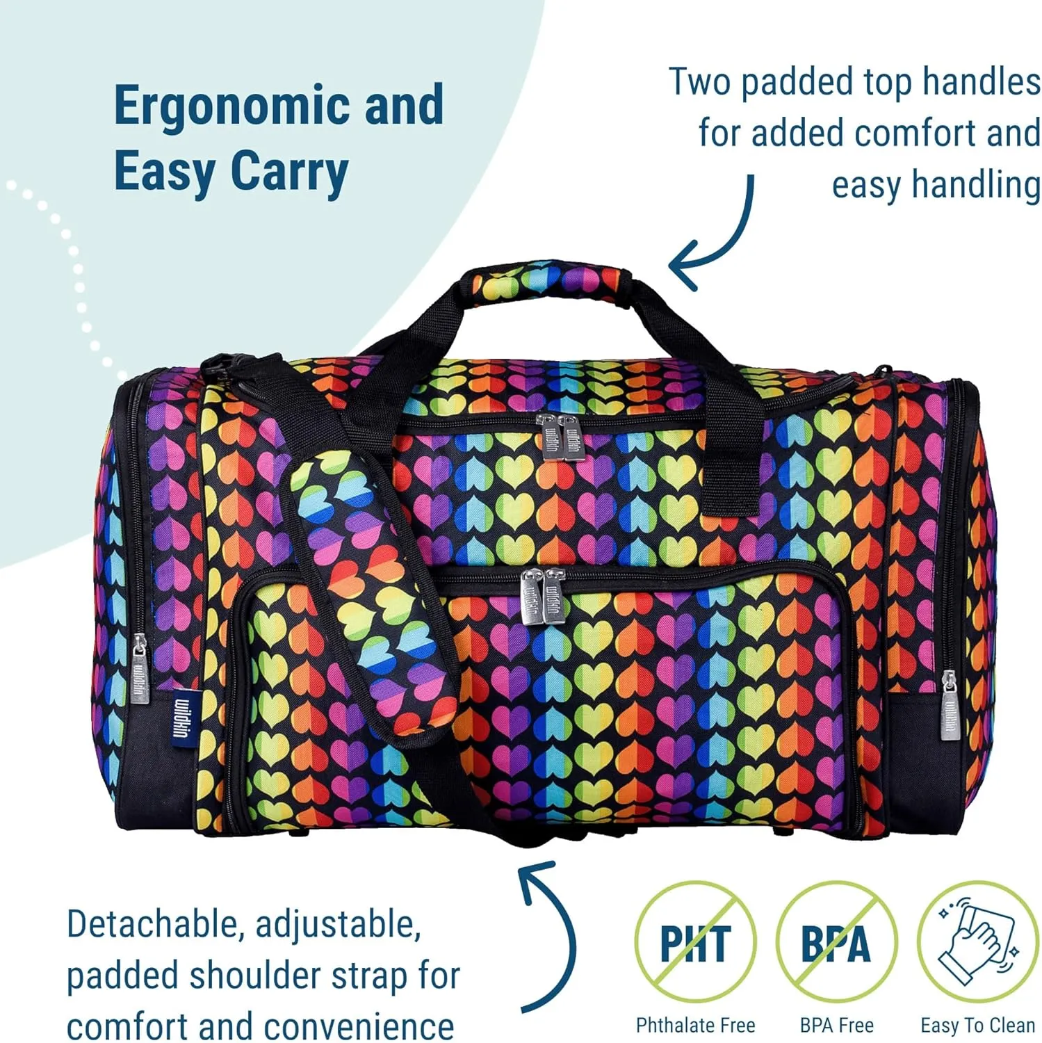 Wildkin Kids Weekender Duffel Bag – Carry-On Size for School, Travel, & Sleepovers