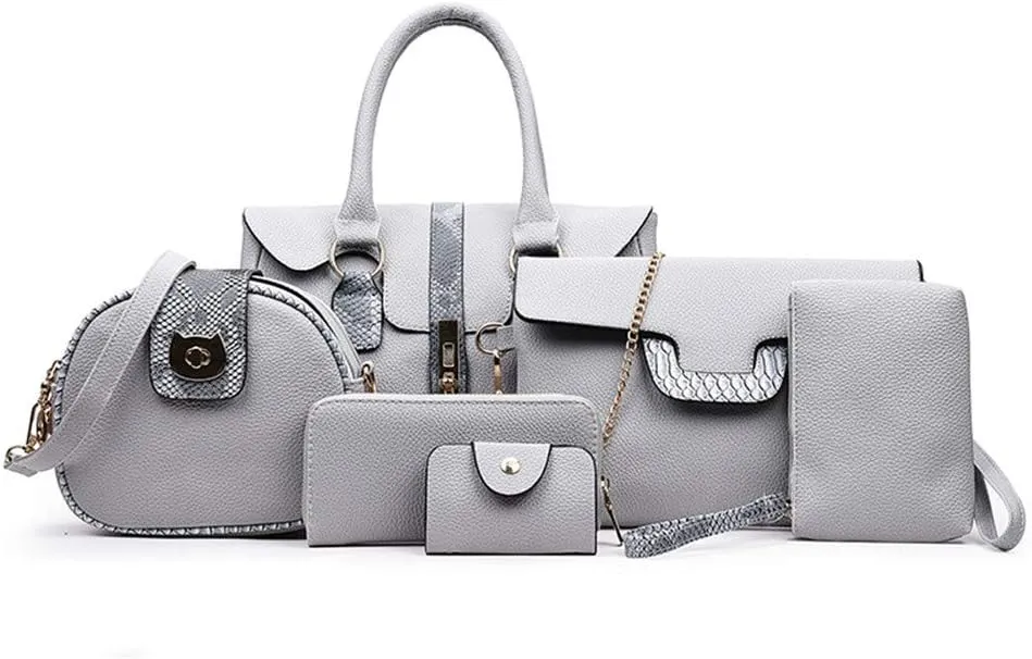 Women Designer Purses And Handbags Set Satchel Shoulder Bags Totes 6pcs Clutch Wallet