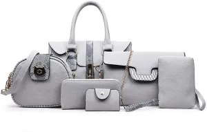 Women Designer Purses And Handbags Set Satchel Shoulder Bags Totes 6pcs Clutch Wallet