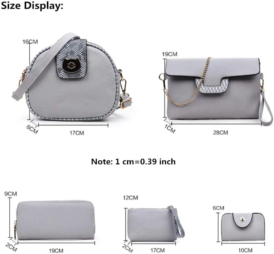 Women Designer Purses And Handbags Set Satchel Shoulder Bags Totes 6pcs Clutch Wallet
