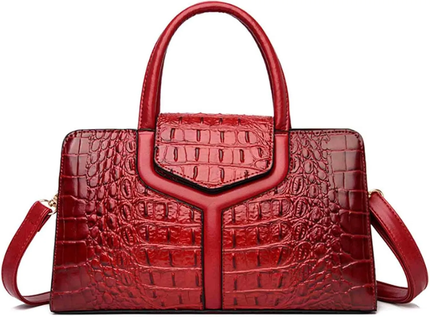 Women Elegant Purses and Handbags Crocodile Pattern Top Handle Satchel PU Leather Crossbody Shoulder Bags
