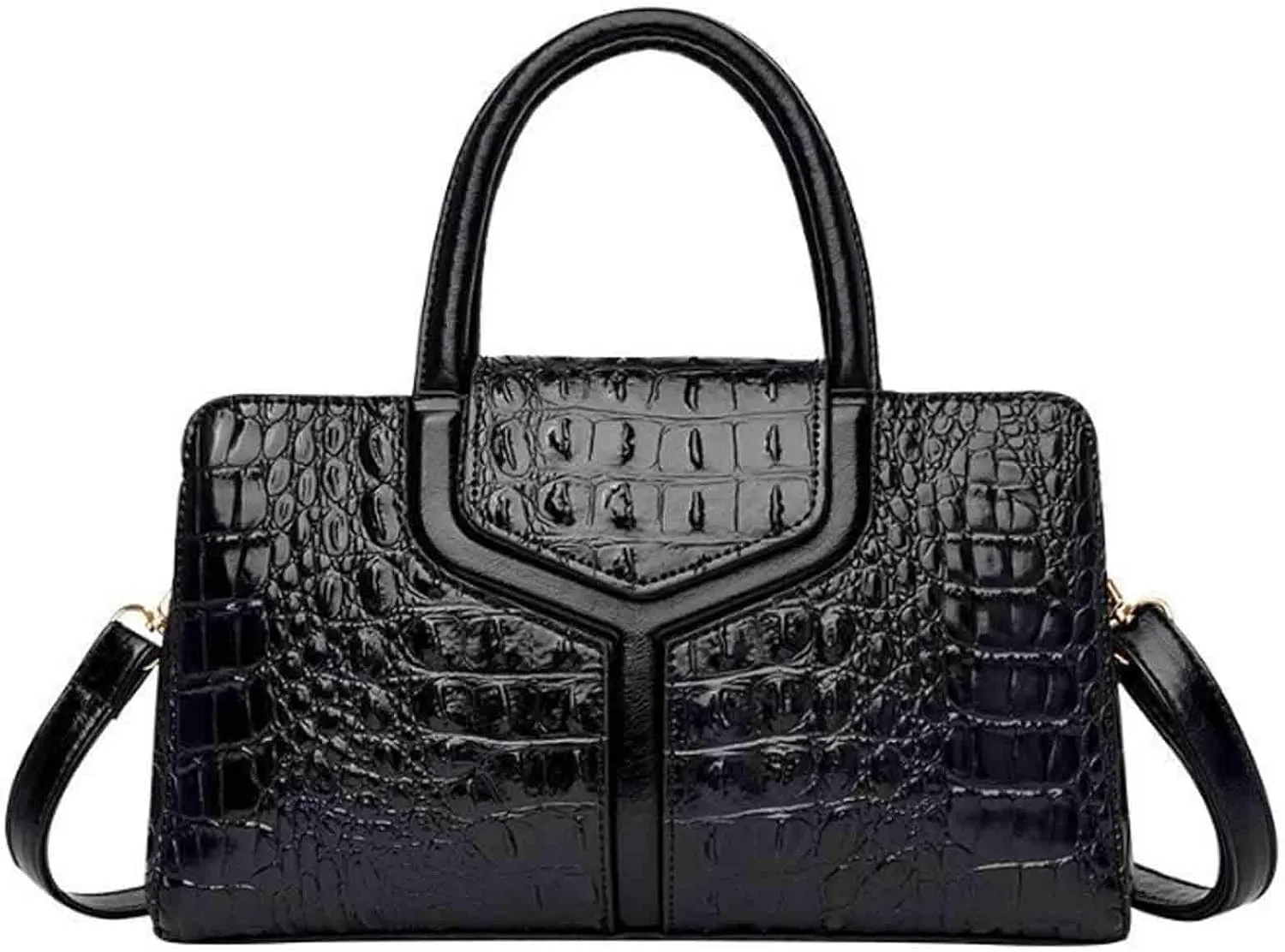 Women Elegant Purses and Handbags Crocodile Pattern Top Handle Satchel PU Leather Crossbody Shoulder Bags