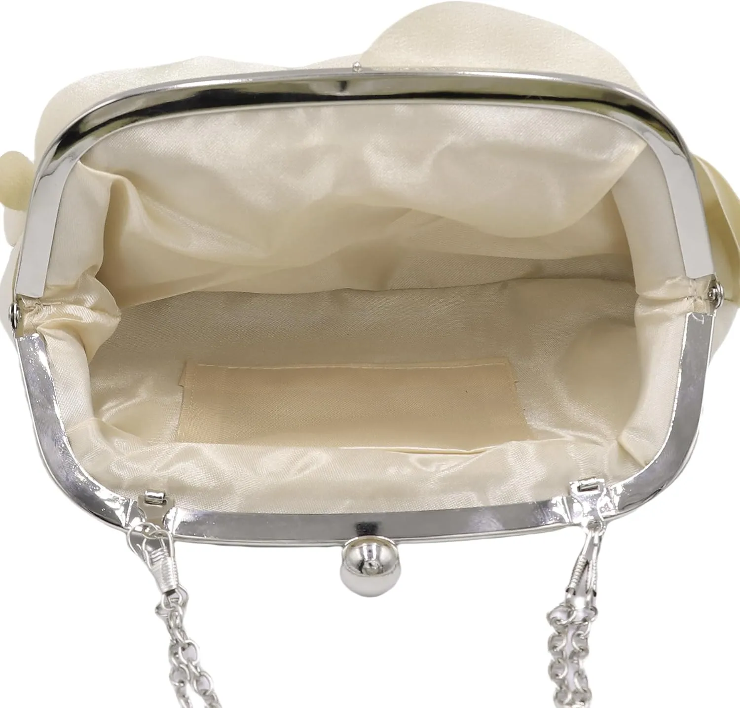 Women Evening Clutch Bag Fashion Rose Floral Satin Small Purse Handbag with Detachable Strap for Wedding,Evening Party, Prom