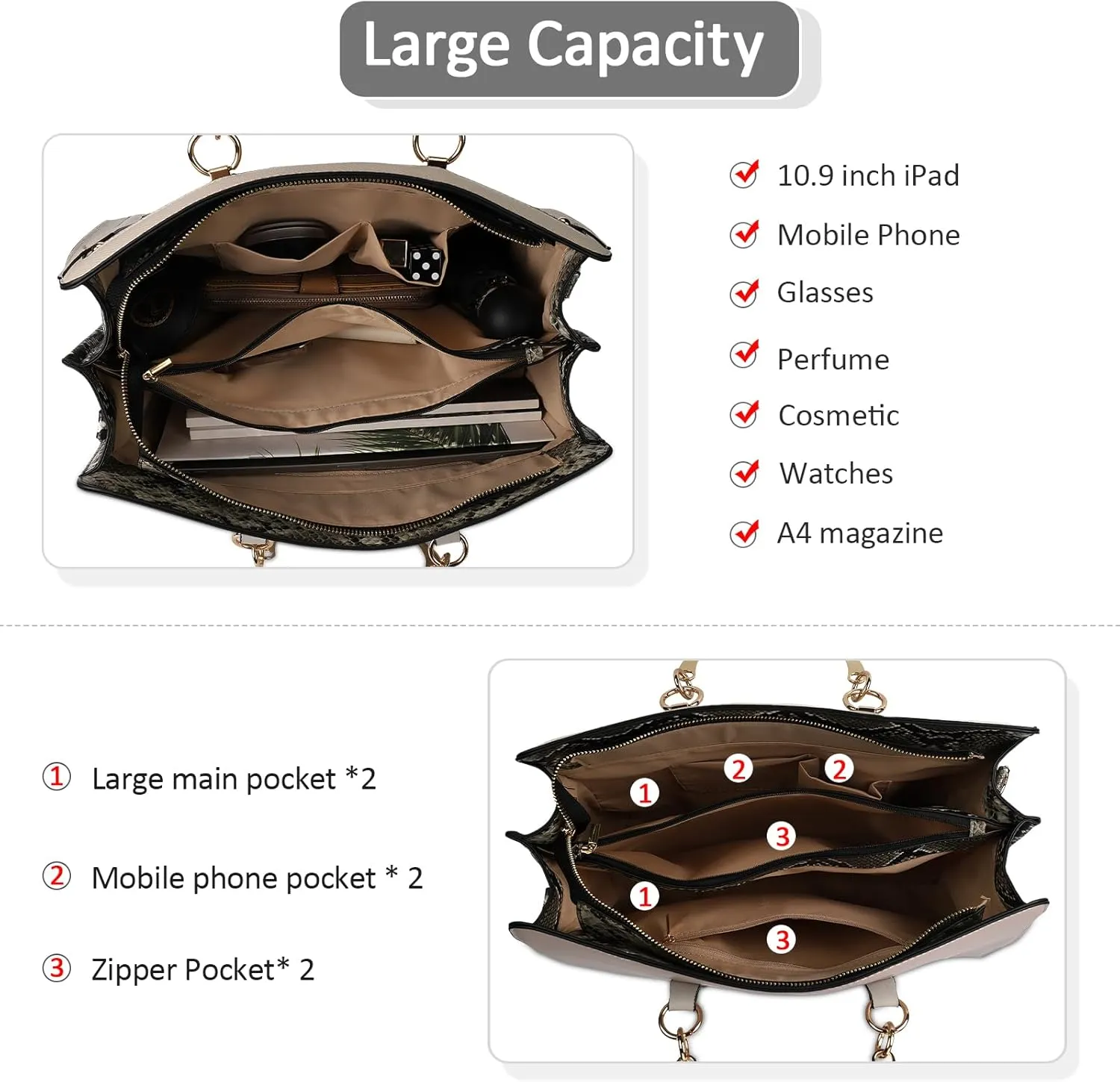 Women Fashion Handbags Color Block Ladies Shoulder Bag Casual