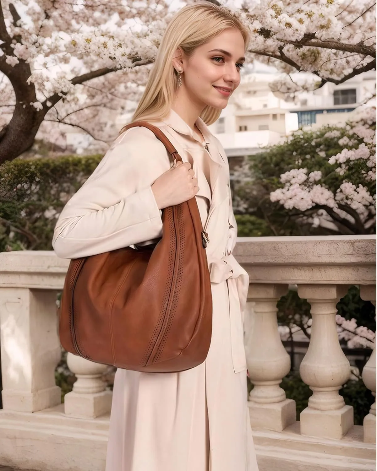 Women Hobo Bags Oversized Leather Handbags PU Crossbody Shoulder Totes Winter Stylish Purses