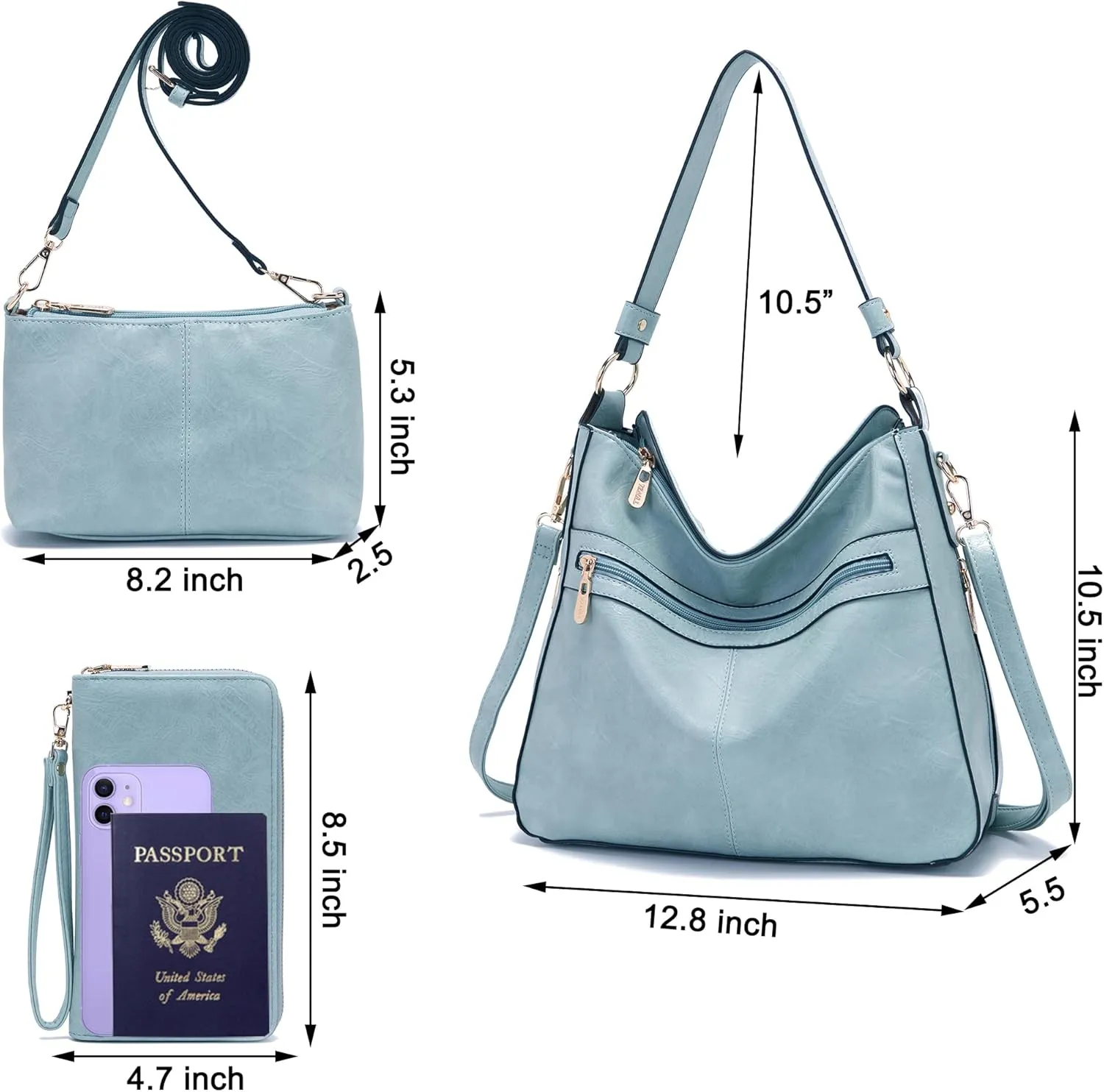 Women Large Crossbody Bags Ladies Satchel Shoulder Handbags Purse and Wallet Set for Women Totes Hobo Purses