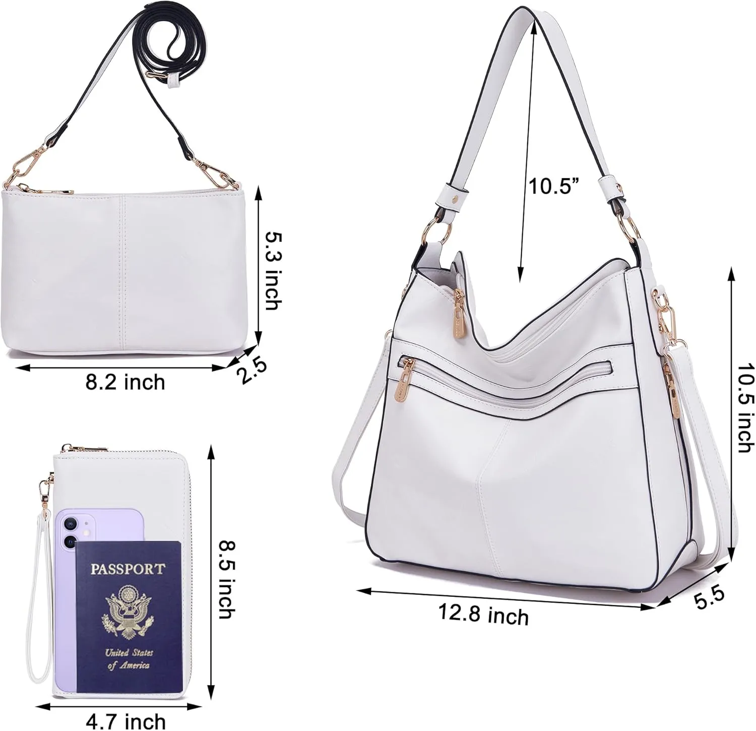 Women Large Crossbody Bags Ladies Satchel Shoulder Handbags Purse and Wallet Set for Women Totes Hobo Purses
