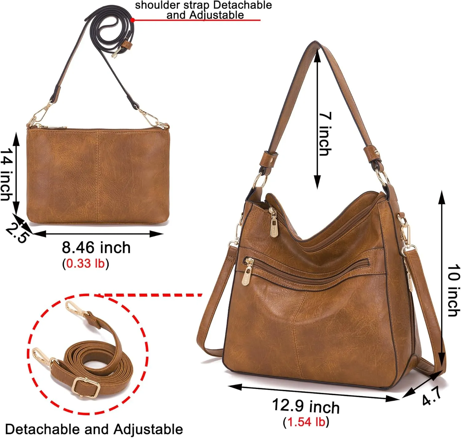 Women Large Crossbody Bags Ladies Satchel Shoulder Handbags Purse and Wallet Set for Women Totes Hobo Purses