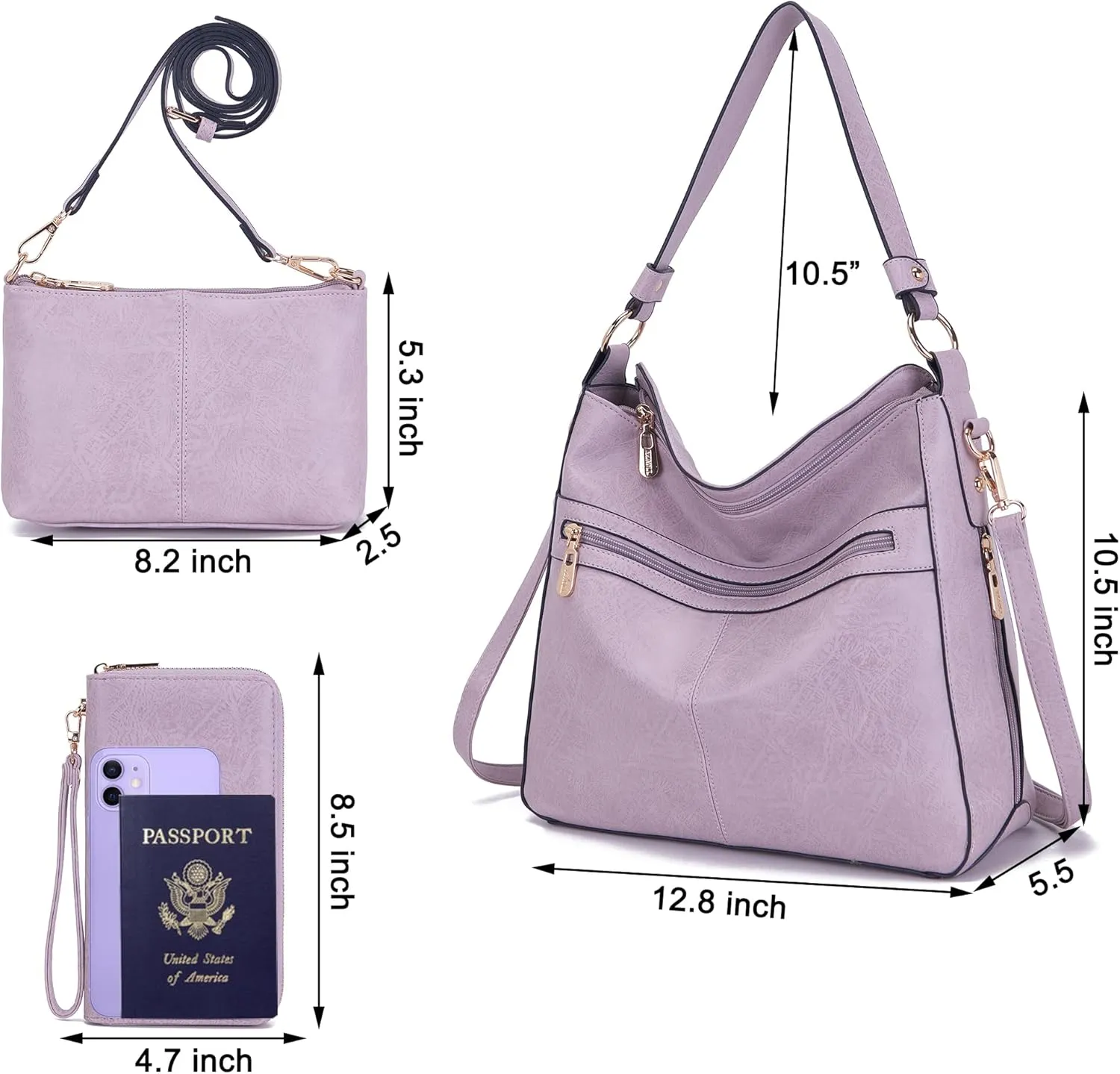 Women Large Crossbody Bags Ladies Satchel Shoulder Handbags Purse and Wallet Set for Women Totes Hobo Purses