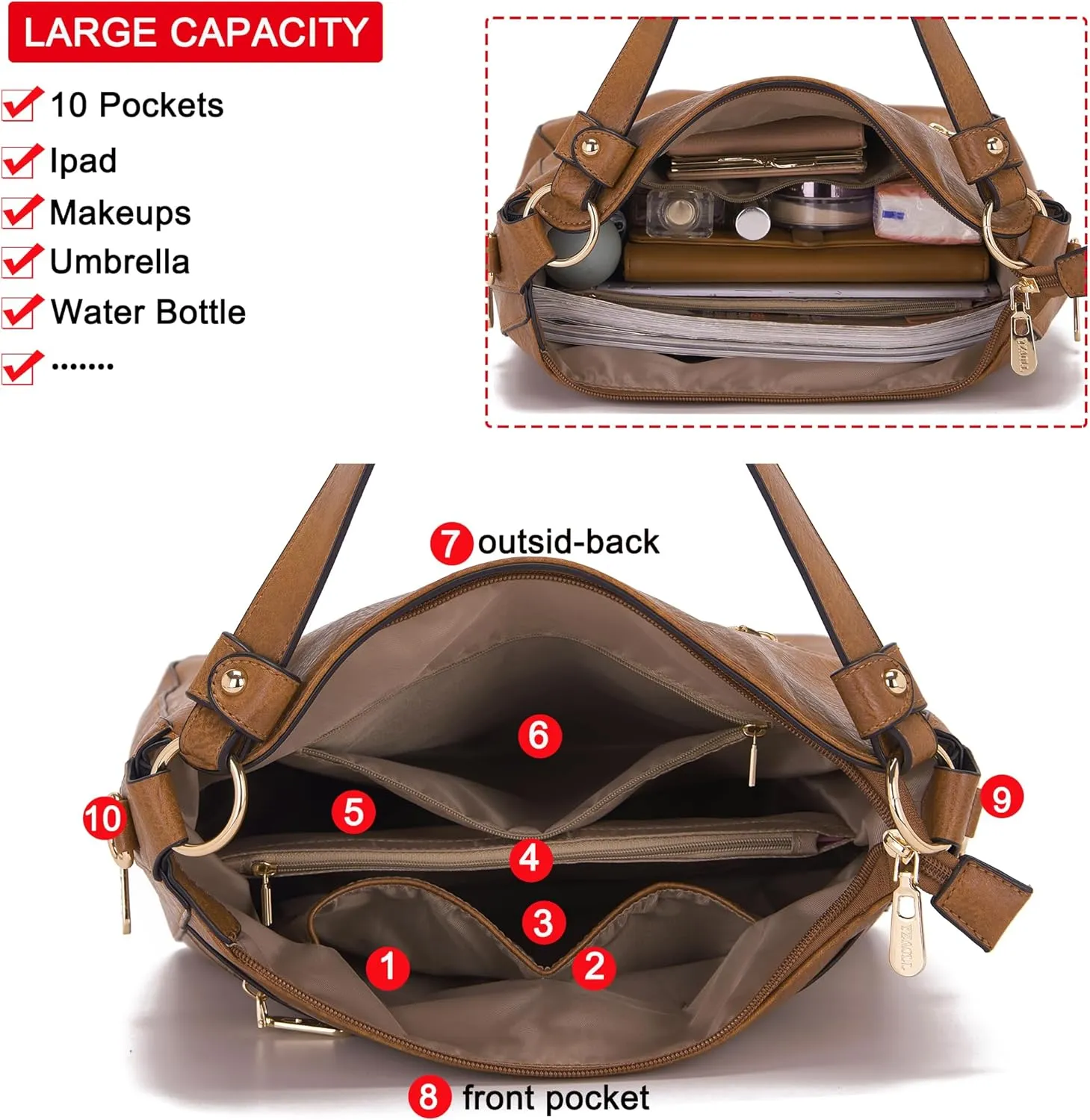 Women Large Crossbody Bags Ladies Satchel Shoulder Handbags Purse and Wallet Set for Women Totes Hobo Purses