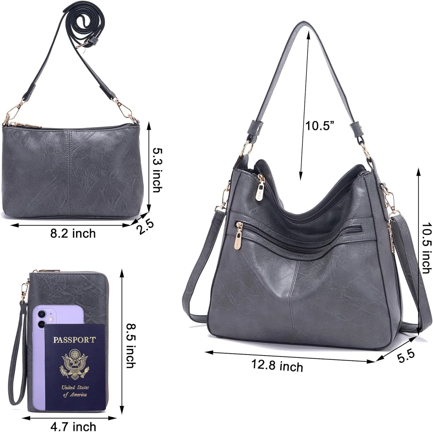Women Large Crossbody Bags Ladies Satchel Shoulder Handbags Purse and Wallet Set for Women Totes Hobo Purses