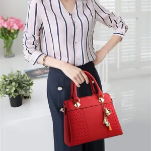 Women Purses Satchel Handbags Ladies Designer Top Handle Tote Bag PU Leather Bag, Pink