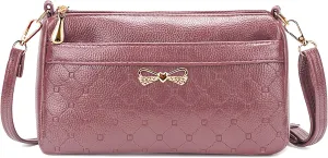 Women Small Handbags Square Leather Crossbody Bags Multi Pocket Shoulder Bag Ladies Elegant Change Purse