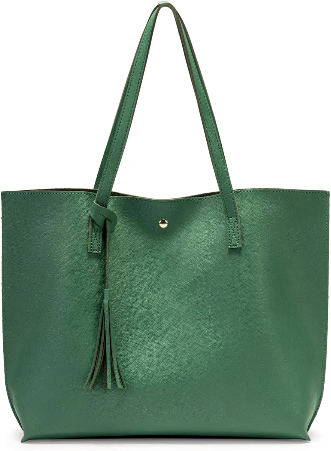 Women Tote Bags Top Handle Satchel Handbags PU Faux Leather Tote Bag with Tassel Shoulder Purse