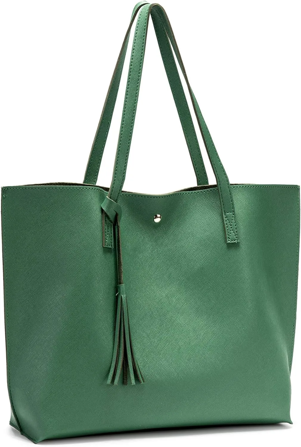 Women Tote Bags Top Handle Satchel Handbags PU Faux Leather Tote Bag with Tassel Shoulder Purse